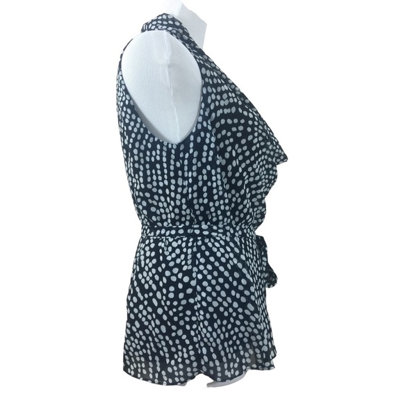 Polka Dot Tie Waist Blouse - Picture 3 of 4